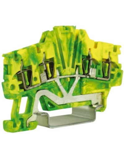 Зажим для заземления, 2 ввод/2 вывода, 1,5 кв.мм желто-зеленый DKC ZHT420 в Липецке Держатели, клипсы, скобы Pintop.ru