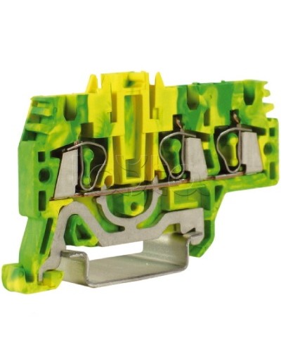 Зажим для заземления, 1 ввод/2 вывода, 2,5 кв.мм желто-зеленый DKC ZHT510 в Липецке Держатели, клипсы, скобы Pintop.ru