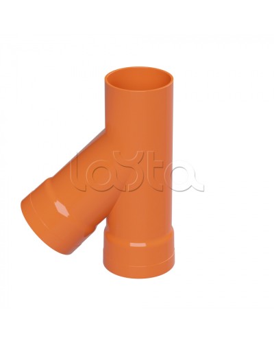 Тройник для двустенных труб одного диаметра ф110мм, 45°, полипропилен DKC 019110 в Липецке Повороты, муфты, тройники Pintop.ru