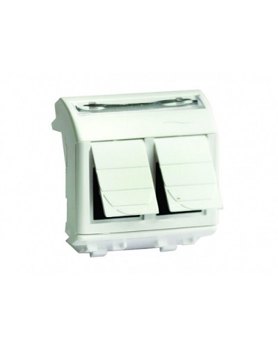 Комп.роз. RJ45 кат.6 (2 разъема 8P8C, Hyperline) Brava, белая, 2М DKC (76452B) в Липецке Розетки компьютерные и телефонные Pintop.ru