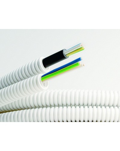 Электротруба ПВХ гибкая гофр. д.16мм, цвет серый, с кабелем ВВГнг(А)-LS 3х2,5мм² РЭК ГОСТ+, 50м DKC 9S91650 в Липецке Труба гофрированная Pintop.ru