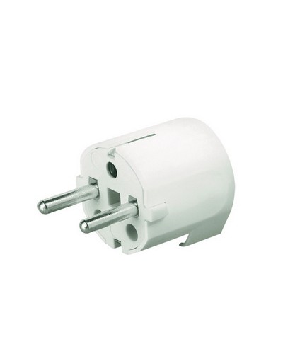 Вилка кабельная, бытовая с боковым вводом кабеля. Белая. IP20 16А 2P+E 230В DKC DIS13083 в Липецке Аксессуары для стоек и шкафов Pintop.ru