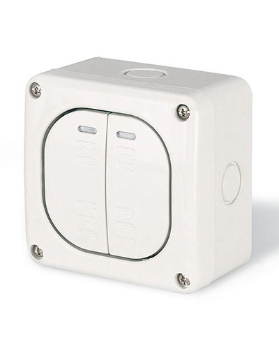 Выключатель однополюсный, двухклавишный, настенный DKC DIS1375022 в Липецке Аксессуары для стоек и шкафов Pintop.ru