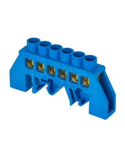 Шина 0 N (8х12мм) 6 отверстий латунь синий EKF (sn0-125-6-dn-r) в Липецке Аксессуары для стоек и шкафов Pintop.ru