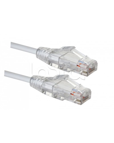 Коммутационный шнур категории 5e SLIM LINE, U/UTP, LSZH, T568B, 1,5 м, белый Eurolan (21S-U5-1EWT) в Липецке Патчкорды (медные) Pintop.ru