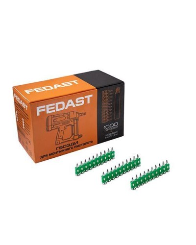 Гвозди 3,0*16 мм усиленные для монтажного пистолета (1000 шт/уп) FEDAST (fd3016eg) в Липецке Крепеж: Дюбели, шурупы, саморезы Pintop.ru