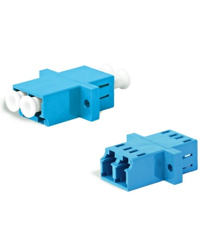 Адаптер оптический проходной LC/UPC-LC/UPC, SM, duplex, корпус пластиковый, синий, белые колпачки LC/UPC-LC/UPC Hyperline FA-P11Z-DLC/DLC-N/WH-BL в Липецке Проходные адаптеры и розетки оптические Pintop.ru