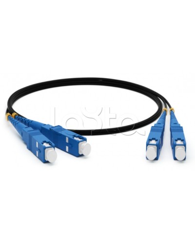Патч-корд SM 9/125 (OS2), SC/UPC-SC/UPC, 2мм, duplex LSZH 1м черн Hyperline FC-D2-9-SC/UR-SC/UR-H-1M-LSZH-BK в Липецке Патч-корды оптические Pintop.ru