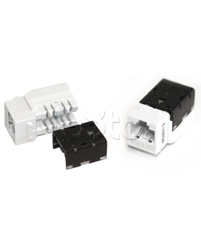 Вставка Keystone Jack RJ-45(8P8C), категория 6A, 110 IDC красная Hyperline (KJNE-8P8C-C6A-90-RD) в Липецке Модули Keystone Pintop.ru