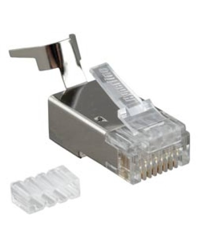 Разъем RJ-45 под витую пару, кат. 6, экранированный, универсальный Hyperline PLUG-8P8C-UV-C6-TW-SH в Липецке Коннекторы и разъемы Pintop.ru