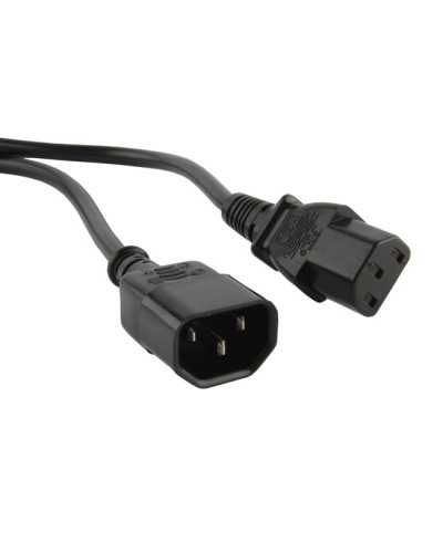 Кабель питания с заземлением Hyperline PWC-IEC13-IEC14-1.8-BK в Липецке Патч-корды и пигтейлы Pintop.ru