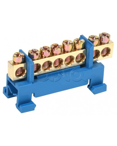 Шина нулевая изолированная с одним угловым изолятором ШНИ-6x9-8-С-С IEK (YNN10-69-8P-K07) в Липецке Клеммные колодки Pintop.ru