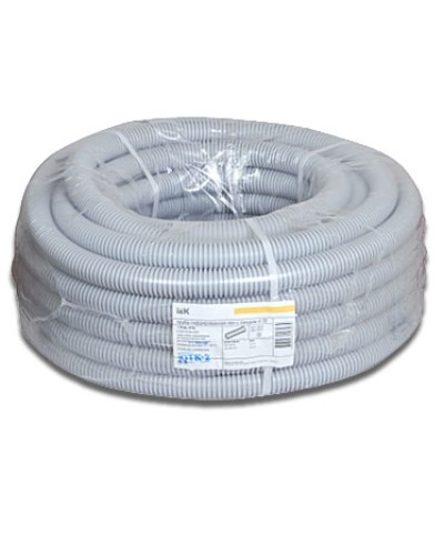 Труба гофрированная ПВХ 32 мм с зондом IEK CTG20-32-K41-010I (10 м) в Липецке Труба гофрированная Pintop.ru