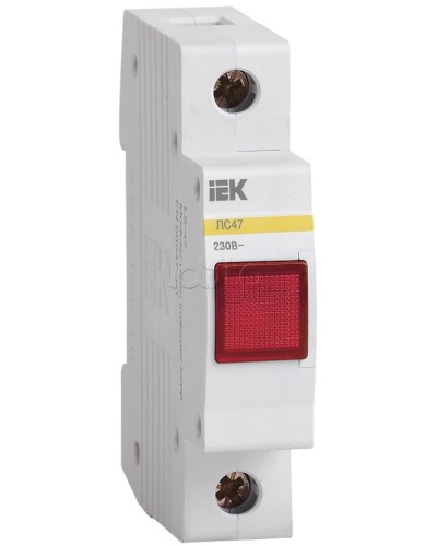 Лампа сигнальная красная DIN 1P неон ЛС-47 IEK MLS10-230-K04 в Липецке Оповещатели Pintop.ru