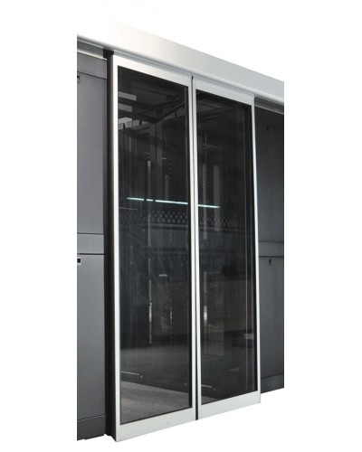 Дверь коридора развижная автоматическая 1200 мм для шкафов LANMASTER DCS 42U, стекло, key-card замок LANMASTER LAN-DC-SDRAL-42Ux12 в Липецке Аксессуары для стоек и шкафов Pintop.ru