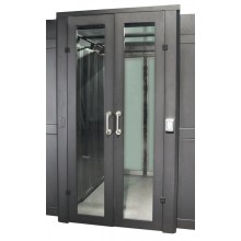 Дверь коридора развижная механические 1200 мм для шкафов LANMASTER DCS 48U, стекло, без замка LANMASTER LAN-DC-SDRM-48Ux12