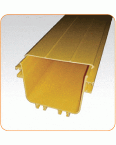 Крышка прямой секция оптического лотка, 100x120 мм, 2 метра, желтая LANMASTER LAN-OT100x120-CVR в Липецке Аксессуары для кабель-канала Pintop.ru