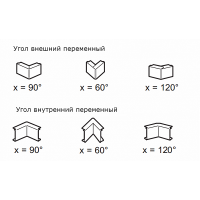 Угол внутренний/внешний переменный для мини-канала 32х16 LEGRAND 033325