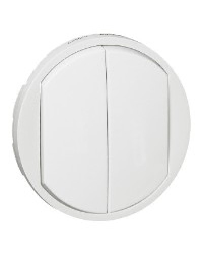 Лицевая панель для выключателя двойного белый Celiane Legrand 068002 в Липецке Аксессуары для кабель-канала Pintop.ru