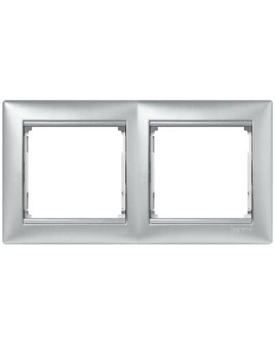 Рамка 2 поста горизонтальный монтаж алюминий Valena Legrand 770152 в Липецке Аксессуары для кабель-канала Pintop.ru