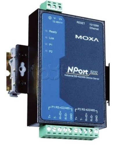 Сервер 2-портовый RS-422/485 в Ethernet Moxa NPort 5232-T в Липецке Дополнительное оборудование для ОПС Pintop.ru