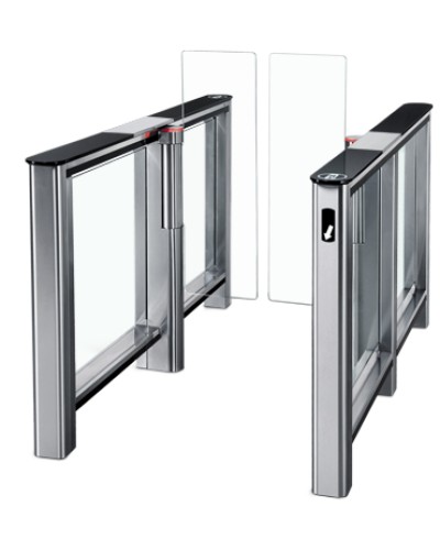 Турникет PERCo-ST-01 с крышками из закал. стекла с центральной вставкой из нерж. стали со створками Створки шириной 425 в Липецке Турникеты Pintop.ru
