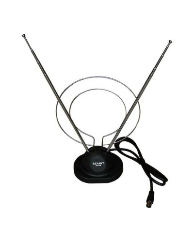 Антенна комнатная телескопическая на подставке «Усы+кольцо», RX-100 REXANT 34-0100 в Липецке Системы видеонаблюдения Pintop.ru