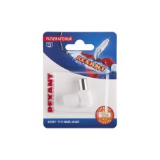 Разъем антенный, штекер TV угловой, RG-6, белый, 1 шт, REXANT 06-0014-A