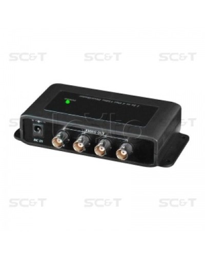 Усилитель-разветвитель видеосигнала HDCVI / TVI / AHD (1вх./4вых.) SC&T CD104HD в Липецке Видеоусилители, Модуляторы, Делители Pintop.ru