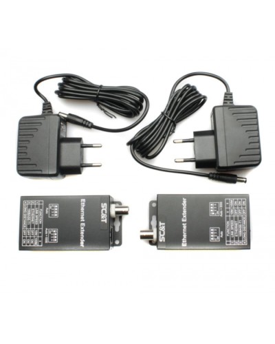 Комплект удлинителей Ethernet по коаксиальному кабелю до 1000м SC&T IP09CK в Липецке Видеоусилители, Модуляторы, Делители Pintop.ru