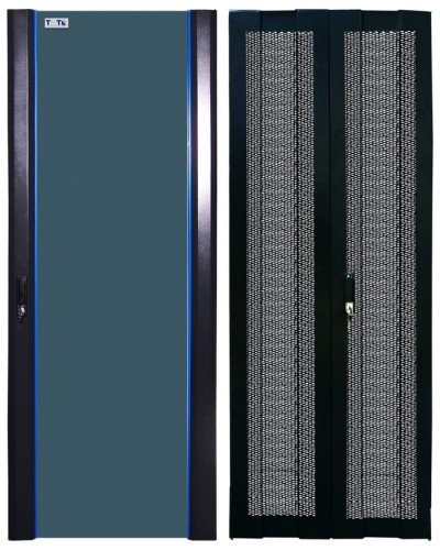 Комплект дверей 42U, 800 мм, черный, передняя - стекло, задняя - распашная перфорированна TWT TWT-CBB-DR42-8x-S-GP в Липецке Аксессуары для стоек и шкафов Pintop.ru