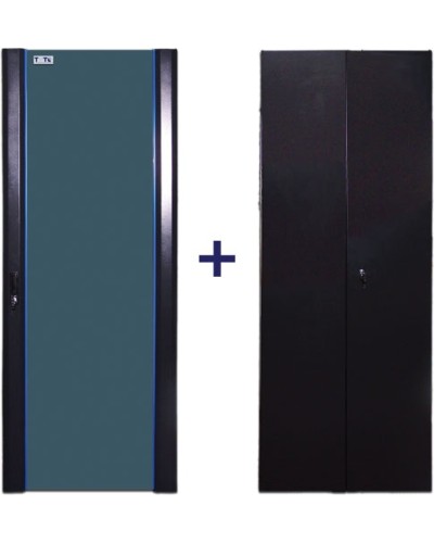 Комплект дверей 47U, 600 мм, черный, передняя - стекло, задняя - распашная металл TWT TWT-CBB-DR47-6x-S-G1 в Липецке Аксессуары для стоек и шкафов Pintop.ru