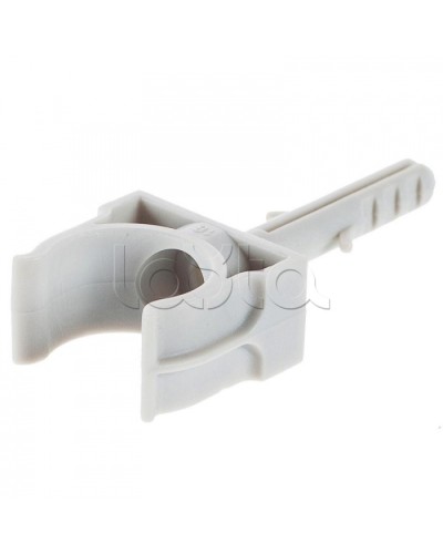 Держатель с дюбелем без шурупа для гофрированной или жесткой гладкой трубы D20 мм, без галогена Экопласт 41420HF в Липецке Держатели, клипсы, скобы Pintop.ru