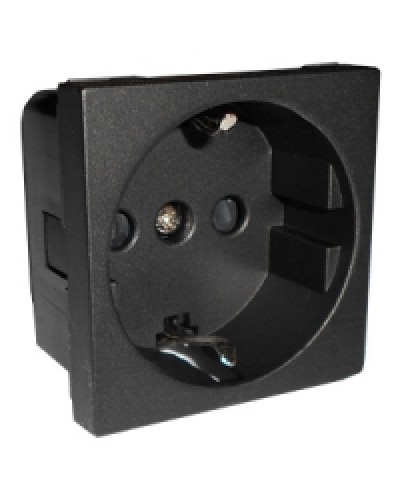 Розетка с заземляющими контактами и защитными шторками, (черный бархат) LK45 Экопласт (851408) в Липецке Аксессуары для кабель-канала Pintop.ru