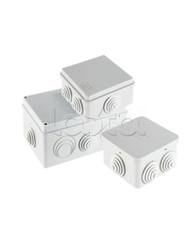 Экопласт JBS080 Коробка распред. о/п, 85х85х40мм 6 вых.,IP44 белый в Липецке Распределительные коробки Pintop.ru