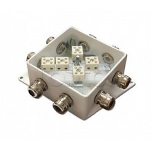 Коробка монтажная огнестойкая Гефест КМ-О (10к*10,0)-IP66-120х120, шесть вводов