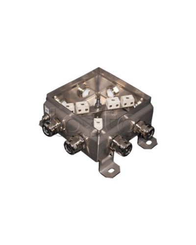 Коробка монтажная огнестойкая Гефест КМ-О (12к*10,0)-IP66 1212нерж, 8 вводов 123х123х60 в Липецке Распределительные коробки Pintop.ru