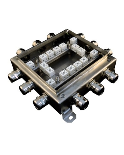 Коробка монтажная огнестойкая Гефест КМ-О (32к*6,0)-IP66 2020нерж, 12 вводов 200х200х60 в Липецке Распределительные коробки Pintop.ru