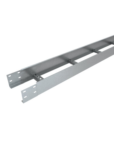 Лоток лестничный 100х400х1,2 L2500 мм Быстрый монтаж HD85 КМ-профиль (LLS100-400-1.2-2500 HD85) в Липецке Кабельные лотки Pintop.ru