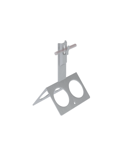 Коньковый держатель зажимной с широким основанием для прутка Ø 5-8 мм H100 мм CU КМ-Профиль (BKDZ-H100-D5-8 CU) в Липецке Монтажные материалы Pintop.ru