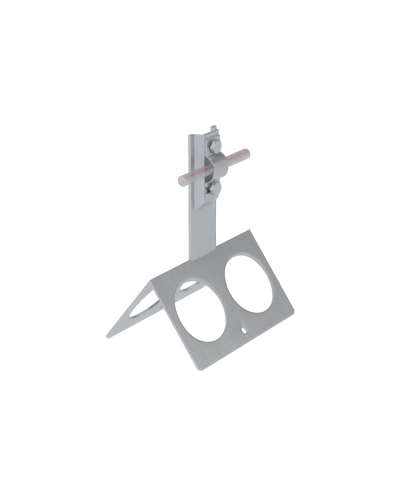 Коньковый держатель болтовой с широким основанием для прутка Ø 5-10 мм H100 мм CU КМ-Профиль (BKDB-H100-D5-10 CU) в Липецке Монтажные материалы Pintop.ru