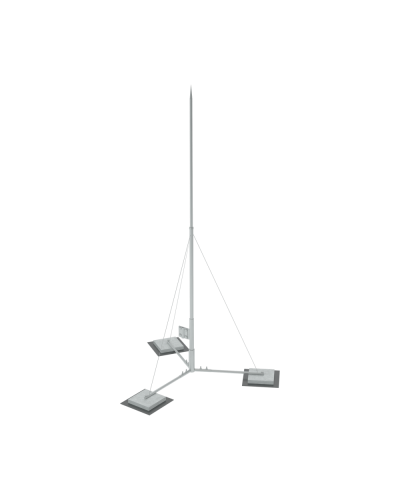 Вольностоящая молниеприемная мачта составная H6,1 м неразборное основание HD КМ-Профиль (TVMR-H6.1 HD) в Липецке Монтажные материалы Pintop.ru