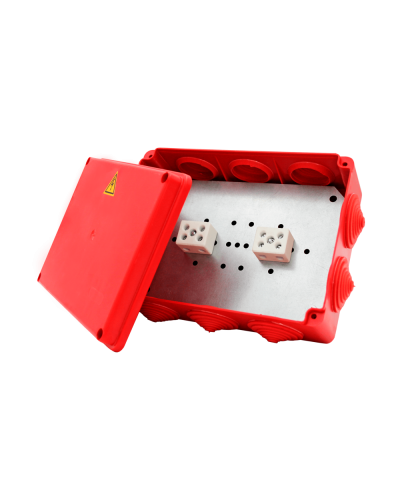 Коробка распределительная огнестойкая КРОПС-П4, IP54, габаритные размеры 150х110х70 мм, для кабелей сечением до 25 мм2, 6 клемм КМ-Профиль (FRJB-KM-P4-25-06-КРОПС-IP54) в Липецке Распределительные коробки Pintop.ru