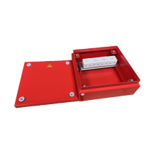 Коробка распределительная огнестойкая КРОПС, IP65, габаритные размеры 150х150х80 мм, для кабелей сечением до 10 мм2, 6 клемм КМ-Профиль (FRJB-KM-ST5-10-06-КРОПС-IP65)