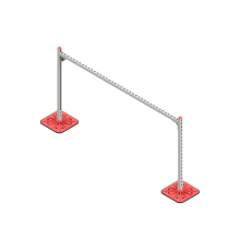 Опорная конструкция для горизонтальных прямоугольных воздуховодов и металлических лотков кабеленесущих систем TECHNORAPTOR FOOT 2000х1000 КМ-профиль (KM-TR-F-SSHRAD-2000-1000)