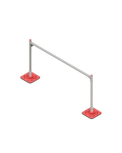 Опорная конструкция для горизонтальных прямоугольных воздуховодов и металлических лотков кабеленесущих систем TECHNORAPTOR FOOT 2000х1000 КМ-профиль (KM-TR-F-SSHRAD-2000-1000) в Липецке Системы видеонаблюдения Pintop.ru