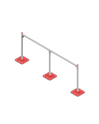Опорная конструкция для горизонтальных прямоугольных воздуховодов и металлических лотков кабеленесущих систем TECHNORAPTOR FOOT 2500х1000 HD КМ-профиль (KM-TR-F-SSHRAD-2500-1000 HD) в Липецке Системы видеонаблюдения Pintop.ru