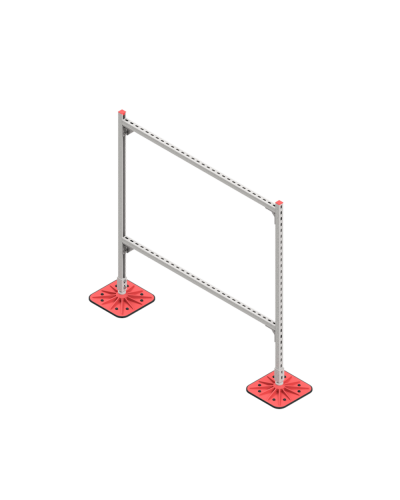 Опорная конструкция для горизонтальных прямоугольных воздуховодов и металлических лотков кабеленесущих систем TECHNORAPTOR FOOT 1500х1500 КМ-профиль (KM-TR-F-SSHRAD-1500-1500) в Липецке Системы видеонаблюдения Pintop.ru