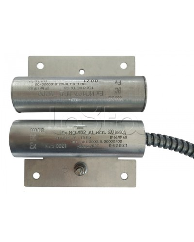 Извещатель охранный точечный магнитоконтактный взрывозащищённый Магнито-контакт Ех ИО102 Al исп.300 вывод с магнитом М-200 1Ex d IIC T6 Gb (кабель 2х0,75) в Липецке Извещатели охранные (Ex) Pintop.ru