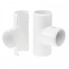 Тройник разборный белый д20 (50шт/600шт уп/кор) Промрукав (PR.07320б)